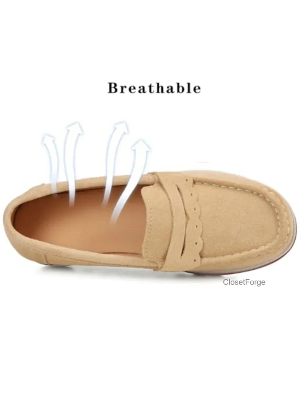 Women's Slip-On Platform Loafers Suede Wedge Mocs Low-Top Lightweight Casual